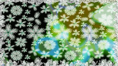 Raster illüstrasyonunda kusursuz çiçek deseni. Yeşil renkte çiçekler.