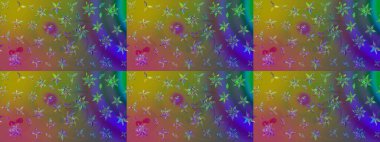 Raster illüstrasyonu. Desen, çizim, çiçek sınırı. Kıvırcık, parlak örgü. Eski moda arka plan. Güzel, parlak, pürüzsüz kumaş, tuval. Çiçeklerin çelengi.