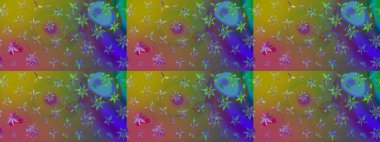 El çizimi. Çiçekli, yapraklı, çiçek desenli eskiz. Raster illüstrasyonu.