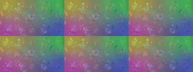 Renkli Bahar Teması eskiz kalıbı. Taslak desenli, modaya uygun kumaş deseni. Şirin çiçek elementleri. Düz Çiçek Elementleri Tasarımı. Raster illüstrasyonu.