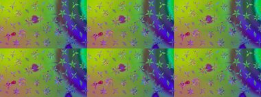 Raster - stok. Yeşil çiçekli eskiz deseni, suluboya çiçek deseni, sevimli çiçek, duvar kağıdı, kart veya kumaş için fayanslı.