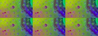 Yeşil renkli çiçekler. Raster düz çiçek çizim deseni. Tasarım hediye paketi, tebrik kartları, posterler ve afiş tasarımı.