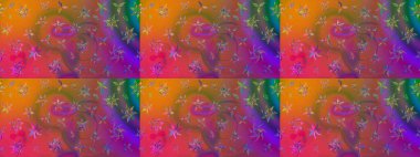 Hediye ambalaj kağıdı, tebrik kartları, posterler ve pankart tasarımı. Raster düz çiçek çizim deseni. Mor renkte çiçekler.