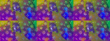 Düz Çiçek Elementleri Tasarım Raster illüstrasyonu. Çiçekli çiçek deseni, suluboya. Mor renkli çiçekler. Renkli Bahar Teması Eskiz Şablonu.