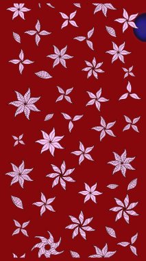 Raster. Kırmızı renkte güzel çiçekler, suluboya desenli eskiz deseni, duvar kağıdı, kart veya kumaş için fayanslı..