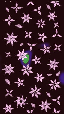 Raster illüstrasyonu. Çiçekli çiçek deseni, suluboya. Renkli Bahar Teması eskiz kalıbı. Kahverengi renkli çiçekler. Düz Çiçek Elementleri Tasarımı.