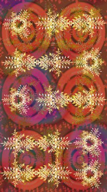 Kış kartı Mutlu Noeller, Yeni Yıl ve Mutlu Tatil Raster çizimleri. Kar taneleri arka planda. Kahverengi, pembe ve turuncu kar taneli Noel kartı Kahverengi, pembe ve turuncu renkler.