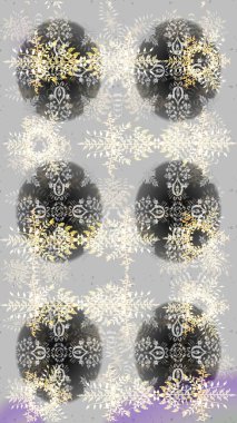 Arkaplanda soyut kar taneleri olan düz tasarım. Raster illüstrasyonu. Kar taneleri deseni. Kar taneleri arka planda. Kar tanesi süslemeli desen.