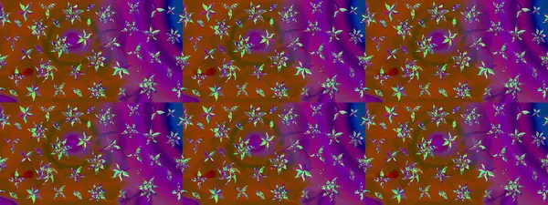 Raster illüstrasyonu. Suluboya çiçekli çiçek deseni. Kahverengi renkli Asyalı tekstil.