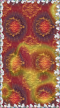 Poster ya da kapak için arka plan. Yapraklı kusursuz desen. Şirin, zarif çiçekler Raster illüstrasyonu. Tekstil için figür. Davetiye ve kartpostal tasarımı için dekoratif çiçek unsurları.