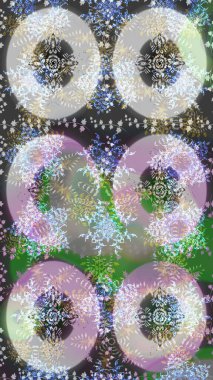 Noel süsleri ve Noel süsleri. Raster Noel soyut renkli arkaplan ve düşen kar tanesi.