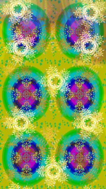 Raster Noel soyut renkli arka plan ve tatlı kar tanesi. Farklı kar taneleri toplayıcısı, sarı, yeşil ve mavi renklerde kış elementleri..