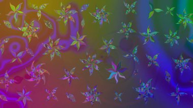 Renkli Bahar Teması eskiz kalıbı. Düz Çiçek Elementleri Tasarımı. Raster illüstrasyonu. Taslak desenli, modaya uygun kumaş deseni. Şirin çiçek elementleri..