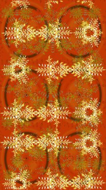 Kar taneleri, kar yağışı. İllüzyon. Düşen Noel stili kar taneleri. Güzel turuncu, kahverengi ve sarı kar taneleri renkli bir arka planda izole edilmiş..