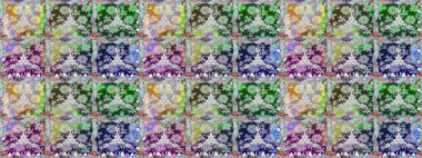 Tarafsız renklerde çiçekler. Tropik, dikişsiz çiçek deseni. Raster illüstrasyonu.