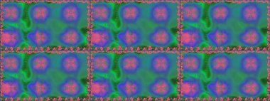 Sevimli çiçek raster deseni. Düz Çiçek Elementleri Tasarımı. Renkli Bahar Temalı Kusursuz Arkaplan. Yeşil renkte çiçekler.