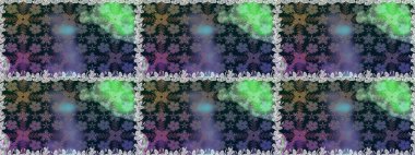 Raster Illustrasyon 'da moda olmayan çiçek deseni. Renkli Yaz Temalı Kusursuz Arkaplan. Mavi renkli çiçekler. Düz Çiçek Elementleri Tasarımı.