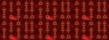 Kış kar tanesi, raster arka plan. Renkli arka planda izole kar taneleri. Yüzey için tekrarlanan doku, ambalaj kağıdı, kırmızı, siyah ve kahverengi renkler. Raster illüstrasyonu.