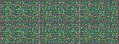 Kelebek desenli mavi, gri ve yeşil. Kumaş, kağıt, ambalaj kâğıdı ve duvar kağıdı tasarımı için harika bir arka plan. Kusursuz. Raster..