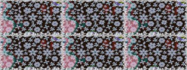 Hediye ambalaj kağıdı, tebrik kartları, posterler ve pankart tasarımı. Raster düz çiçekleri pürüzsüz desen. Kahverengi renkte çiçekler.