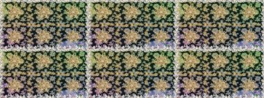 Süslü raster dekorasyonu. Lüks, kraliyet ve Viktorya dönemi konsepti. Gri renklerdeki altın element. Klasik barok çiçekli desenli altın renginde gri renkte..