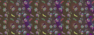 Raster illüstrasyon kar taneleri. Kışın sembolü. Kahverengi, gri ve mor renkli suluboya kar taneleri. Güzel dekorasyon.