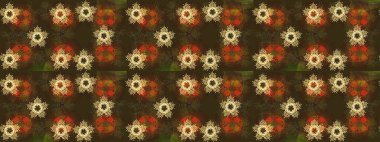 Tekstil için Lacy Fashion Print. Folk Style. Kumaş veya Duvar Kağıdı Tasarımı. Stilize Çiçekler. Lace Snowflakes 'in etnik kökü. Raster illüstrasyonu. Mandalas Dekoratif Doku Arkaplanı.