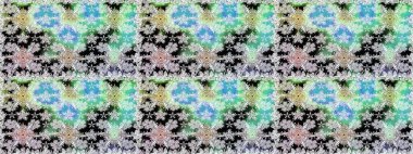 Düz Çiçek Elementleri Tasarımı. Raster illüstrasyonunda kusursuz çiçek deseni. Süslü kumaş deseni. Renkli Bahar Teması Kusursuz Arkaplan.