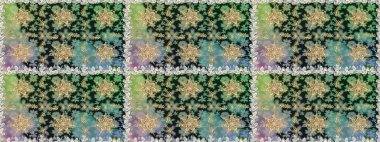 Barok tarzında altın çiçekli süs. Gri renklerdeki altın element. Damask pürüzsüz yineleme kalıbı. Antika altın tekrarlanabilir duvar kağıdı.