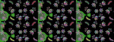 Kar tanesi süsleme deseni. Kar taneleri arka planda. Renkli arka planda izole edilmiş kar tanelerinin düz tasarımı. Kar taneleri deseni. Raster illüstrasyonu.