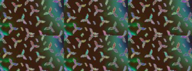 Renkli arka planda izole tatlı kar taneleri. Güzel kar tanesi. Yuvarlak raster kar tanesi. Raster illüstrasyonu. Soyut kış kahverengi, yeşil ve mavi süs.