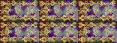 Kar tanelerinin soyut arkaplanlı Noel şablonu. Kahverengi, gri ve nötr kar taneleri. Raster illüstrasyonu. Noel ve Yeni Yıl moda baskıları için tatil tasarımı.