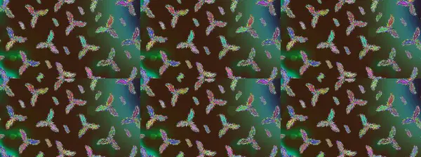 Renkli arka planda izole tatlı kar taneleri. Güzel kar tanesi. Yuvarlak raster kar tanesi. Raster illüstrasyonu. Soyut kış kahverengi, yeşil ve mavi süs.