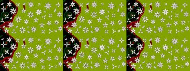 Küçük çiçekteki sevimli çiçek deseni. Yeşil renkte çiçekler.