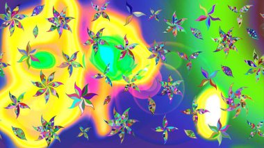 Küçük çiçekte güzel bir desen. Çiçekli bahar çiçekleri. Moda baskıları için zarif bir şablon. Küçük renkli çiçekler. Motley illüstrasyonu.