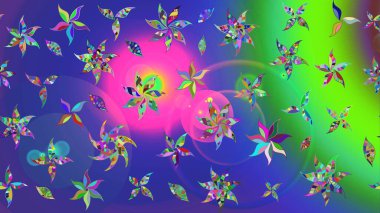 Mavi renkli çiçekler. Kumaş desenli papatya çiçekleri ayrıntıları.