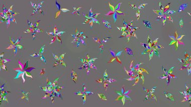 Raster suluboya çiçek deseni, narin çiçekler, gri çiçekler, tebrik kartı şablonu. Raster Güzel kumaş deseni.