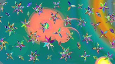 Küçük çiçekteki sevimli çiçek deseni. Mavi renkte çiçekler.