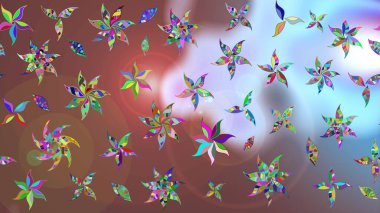 Kahverengi çiçekli eskiz deseni, suluboya çiçek deseni, sevimli çiçek, duvar kağıdı, kart veya kumaş için fayanslı. Raster - stok.