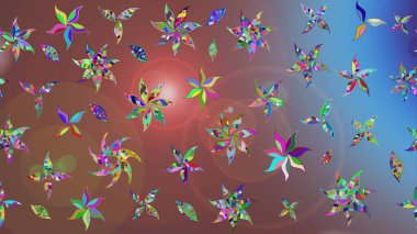 Raster illüstrasyonu. Güzel kumaş deseni. El çizimi. Çiçekler, dallar, otlar ve çiçekler.