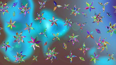 Suluboya çizimi. El çizimi. Çiçekli eskiz deseni. Mavi renkte çiçekler.