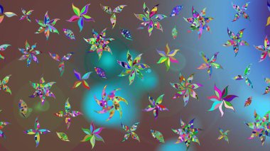 Vadinin çiçekleri kahverengi renklerde. Çiçeksel çizim kalıbının çizimi.