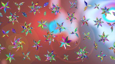 Kahverengi renkli bitkilerden oluşan parlak çiçekli çizim deseni.