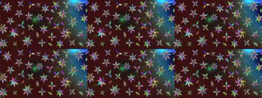 Çiçeksel çizim kalıbının yansıması. Vadinin çiçekleri kahverengi renklerde.