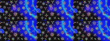 Renkli Yaz Temalı eskiz kalıbı. Raster Illustrasyon 'daki Çiçek Deseni' nin son moda çizimi. Düz Çiçek Elementleri Tasarımı. Güzel kumaş deseni.