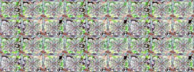 Yazdır. Güzel kumaş deseni. Düz Çiçek Elementleri Tasarımı. Güzel, pürüzsüz bir desen. Renkli Yaz Temalı Kusursuz Arkaplan. Raster çiçekli arka plan.