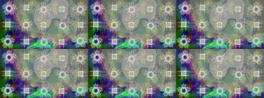 Noel stili. Raster illüstrasyonu. Gri, nötr ve yeşil renklerde kar taneleri.