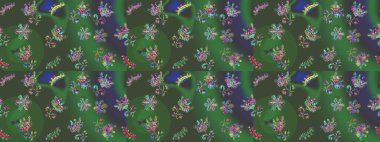 Kar tanesi renkli desen. Snowflakes desen. Raster kar taneleri arka plan. Renk arka plan üzerinde izole soyut kar taneleri ile düz tasarım. Raster illüstrasyon.