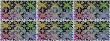 İslam tasarımı. Çiçek kiremitleri. Gri renkli ve altın elementli altın desenli. Raster altın tekstil baskısı. Kusursuz desenli oryantal süs.