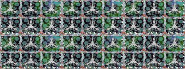 Düz Çiçek Elementleri Tasarımı. Çiçekli, kusursuz bir arkaplan. Çocuk stili. Renkli Bahar Teması Kusursuz Arkaplan.